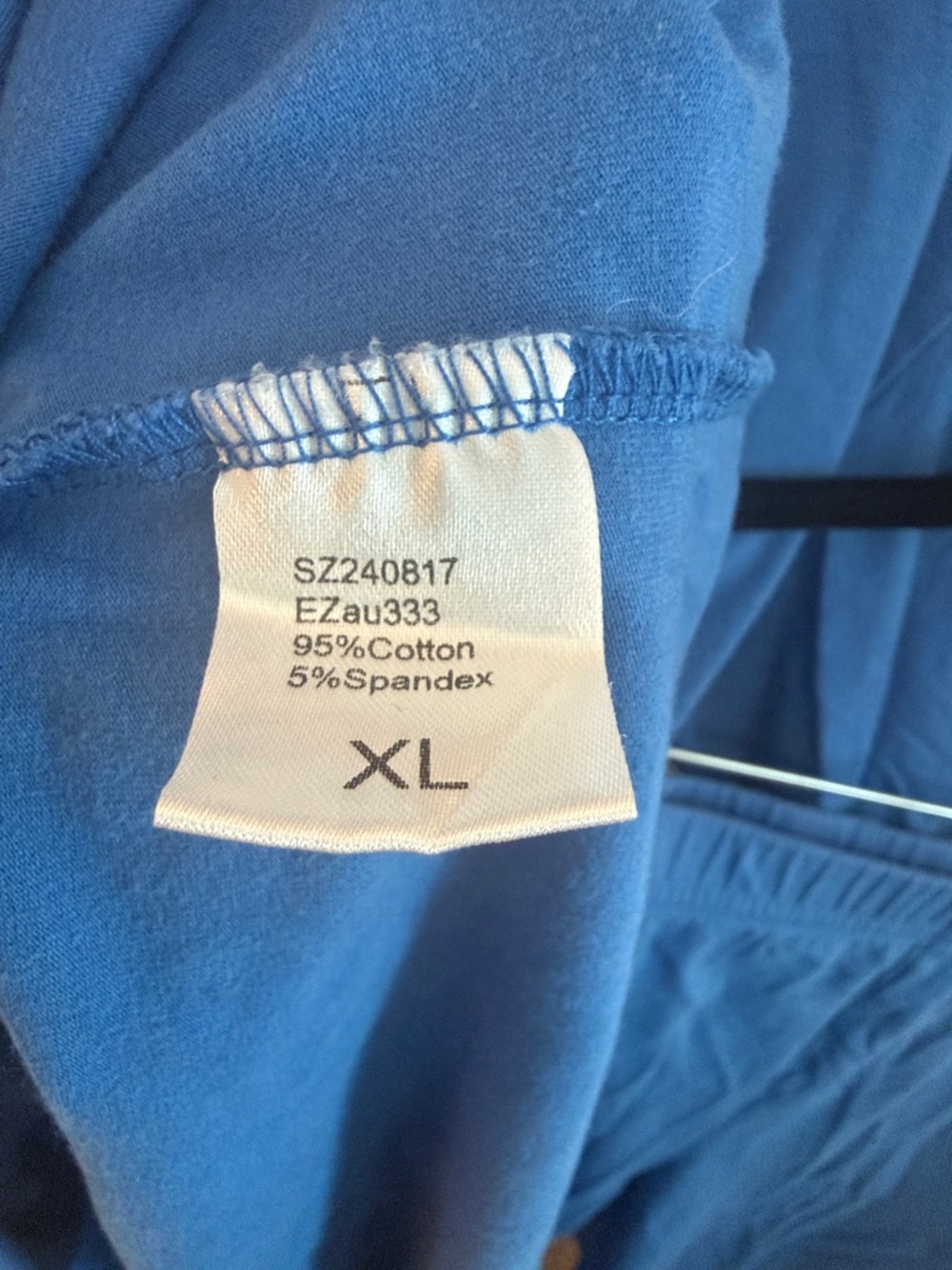 Relaxed Short Sleeve Pajama Top & Bike Shorts - Lounge Set Blue Size XL - Picture 3 of 4